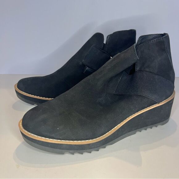 Eileen Fisher Suede Wedge Pull On Ankle Boots in Size 6.5 NWOB - Picture 1 of 8